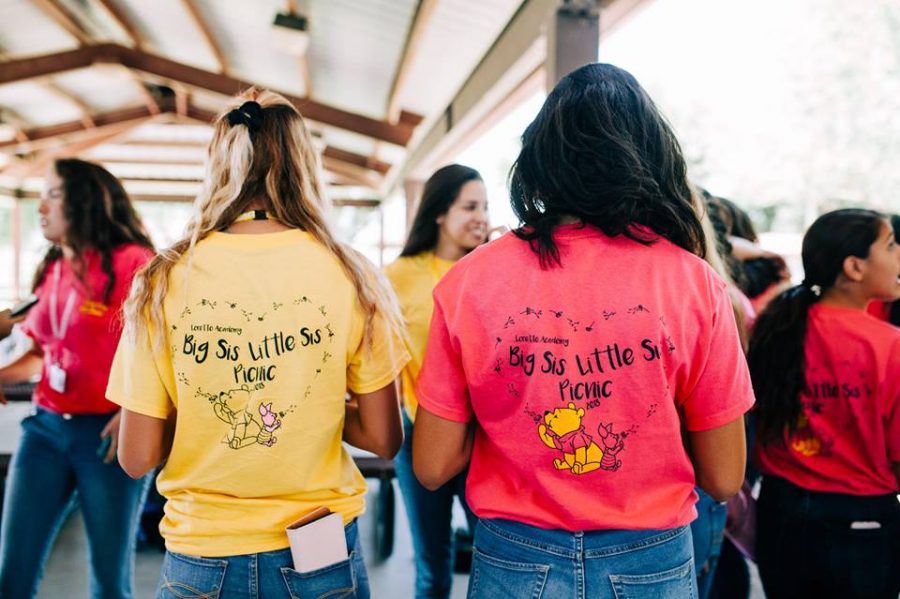 Annual Big Sister/Little Sister picnic.  This year's picnic was on August 30,2018.  Photo courtesy of Loretto Academy.