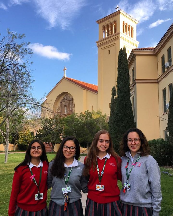 Loretto Academy juniors class of 2020 were invited to participate in the National Hispanic Recognition Program.  Captured from left to right:  Adrienne Deslongchamps, Cristina Muñiz, Victoria Villarreal, and Melina Olivas.  Photo courtesy of Loretto Academy Facebook.