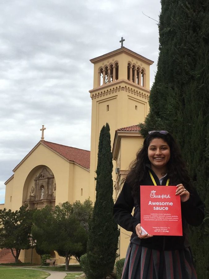 Loretto senior class of 2019 Penelope Vega pictured above.  She received a $2,500 scholarship from Chick-fil-A.  Photo courtesy of Loretto Academy Facebook.