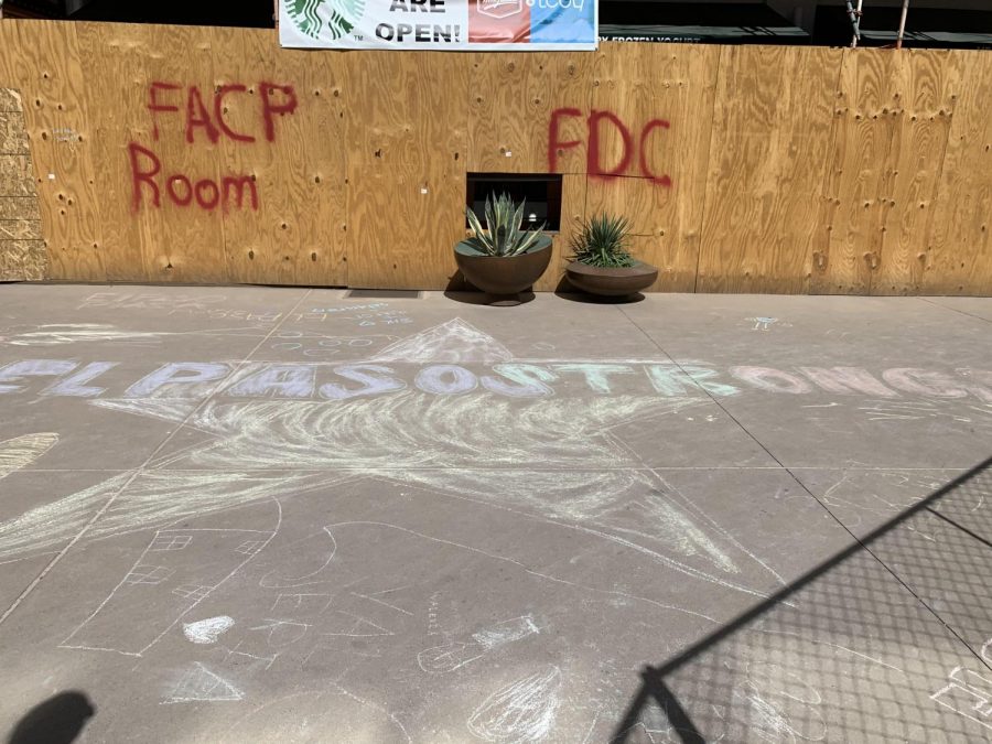 El Paso Strong chalk drawing symbolizing the strong community.  Photo courtesy of the author. 