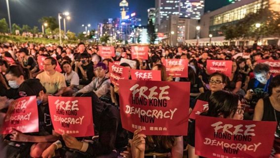 The people of Hong Kong, a southeastern Chinese territory, protest against the extradition bill that could open them up to being tried as criminals in communist China instead of by their own democratic government. These protests have been going on since March 2019. Photo courtesy of Sky News.