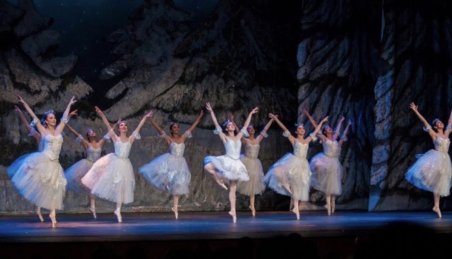 The dance of the Snowflakes. It is one of the many dances in The Nutcracker. Photo courtesy of the El Paso Ballet Instagram. 