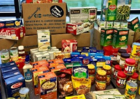 Large amounts of food are donated every Thanksgiving season for those who are in need. Photo courtesy of Move for Hunger.
