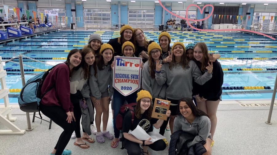 Loretto swim team after they won first place at Regionals. Some students got sick afterwards, coming back to school sick. Photo courtesy of Celeste Hirschi.