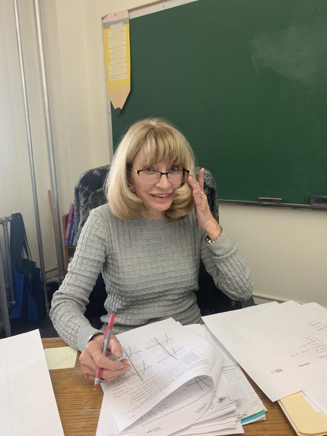 Senior sponsor Mrs. Hall grades papers for her math classes. Mrs. Hall is a current sponsor for the class of 2020. Photo courtesy of the author.
