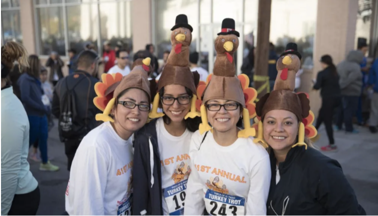Women dressed up and ready to run the El Paso Turkey Trot back in 2019. This year the Turkey Trot went to a virtual run where contestants ran/walked in their own neighborhoods.