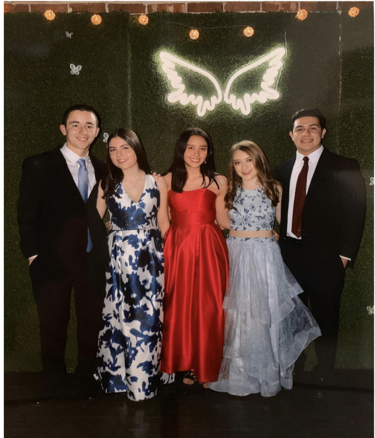 The class of 2020 at Prom 2019, the last prom able to be held before the pandemic hit. The everlasting night will forever be remembered by the class of 2020 and 2019. Left to right: Alejandro Sapien, Julieta Alarcon, Cassandra Quintero, Ana Paola Aranzola, Liberato Aguilar. 