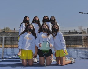 Loretto Tennis players pose for a picture at The El Paso Tennis Club. Due to Covid-19, their 2021 regionals look different this year.
