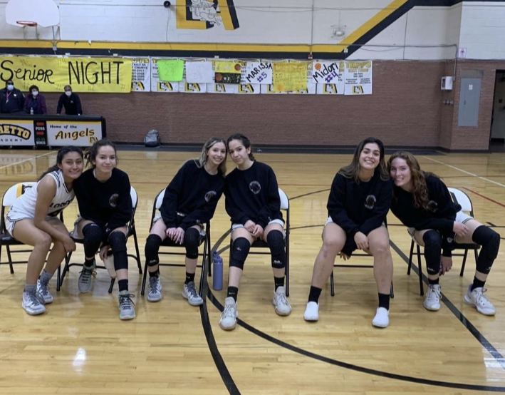 The varsity girls celebrating Senior Night. This game brought a close to the seniors last home game as Loretto Angels
Photo Courtesy: Luisa Aguilar
