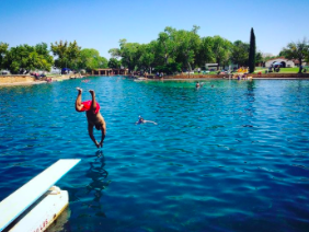 Take a dive into the blue waters at Balmorhea State Park. If you have a phobia of the ocean, but have always wanted to swim with fish, Balmorhea is the place for you. Photo courtesy of Instagram @balmorheastatepark
