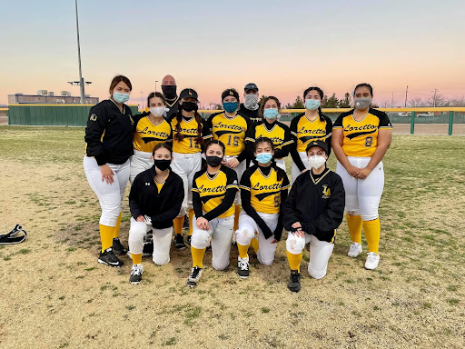 Last years Loretto softball team attending their first game at Andress High School in 2021. 11 girls participated in this event in early February. Photo courtesy of Loretto Academy on Facebook