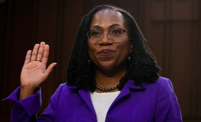 Ketanji Brown Jackson took her oath promising to American citizens and to the Supreme Court to fulfill her responsibilities to the best of her ability. She will begin her duties at the end of the summer. Photo courtesy of CNN. 