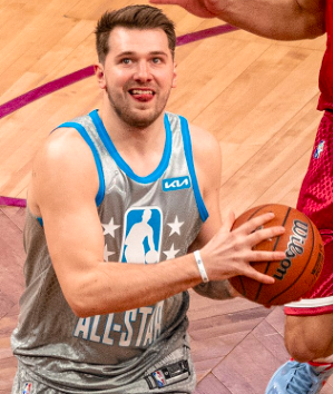 Luka Doncic at the 2022 NBA All-Star Game. Doncic helped lead the team to the Conference Finals against the Golden State Warriors. Photo Courtesy of Erik Drost from Wikimedia Commons. 