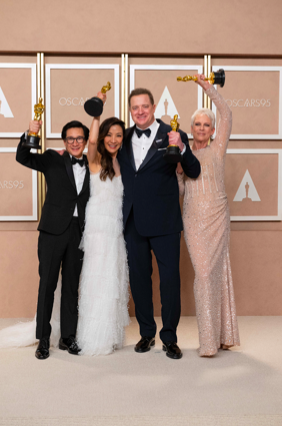 The winners of this year’s Oscars, Ke Huy Quan, Michelle Yeoh, Brendan Fraser, and Jamie Lee Curtis celebrated their victory together. The Oscars were televised on March 12, 2023. Photo courtesy of Oscar.org website.