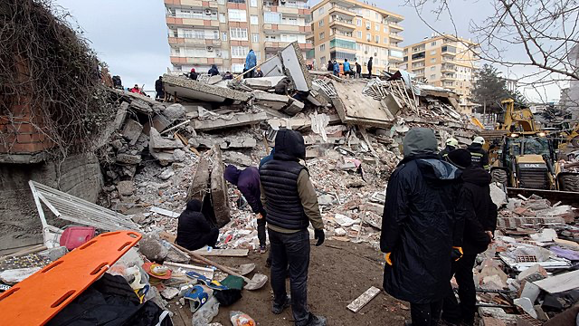 The aftermath of the earthquake in Turkey. The 7.8 magnitude earthquake hit Turkey and Syria on Feb. 6, 2023. Photo courtesy of Wikimedia Commons