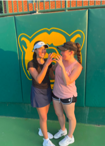Jayne Nowak and Ciana Chavez at the TAPPS State competition this year. The tennis season ended after the championship in April. Photo courtesy of Jayne Nowak.