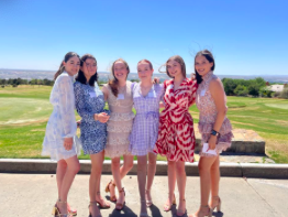 The girls enjoyed taking pictures in front of  the beautiful clear skies. The Loretto Senior/Alum Luncheon has been a long standing tradition in which many reunions occur.  Photo courtesy of Nicole Rincon.