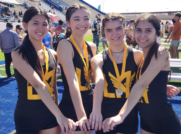 From left to right Yigiao Zhang (9th), Ana Munoz (11th), Isabella Hallal (11th), Joanna Huizar (10th). Photo courtesy of  Amelie Juarez.