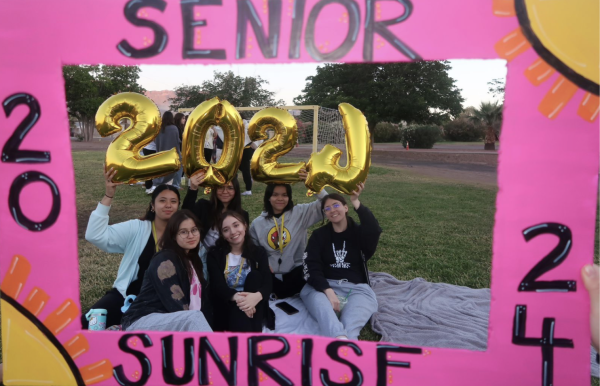 Senior sunrise alongside senior prank