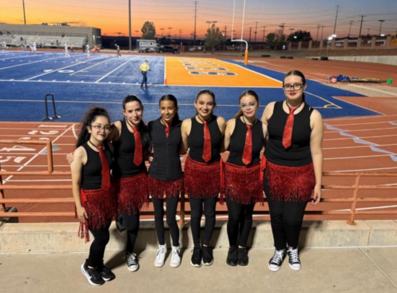 Orchesis members posing before their
performance at senior night. Photo courtesy of Madison Ada.