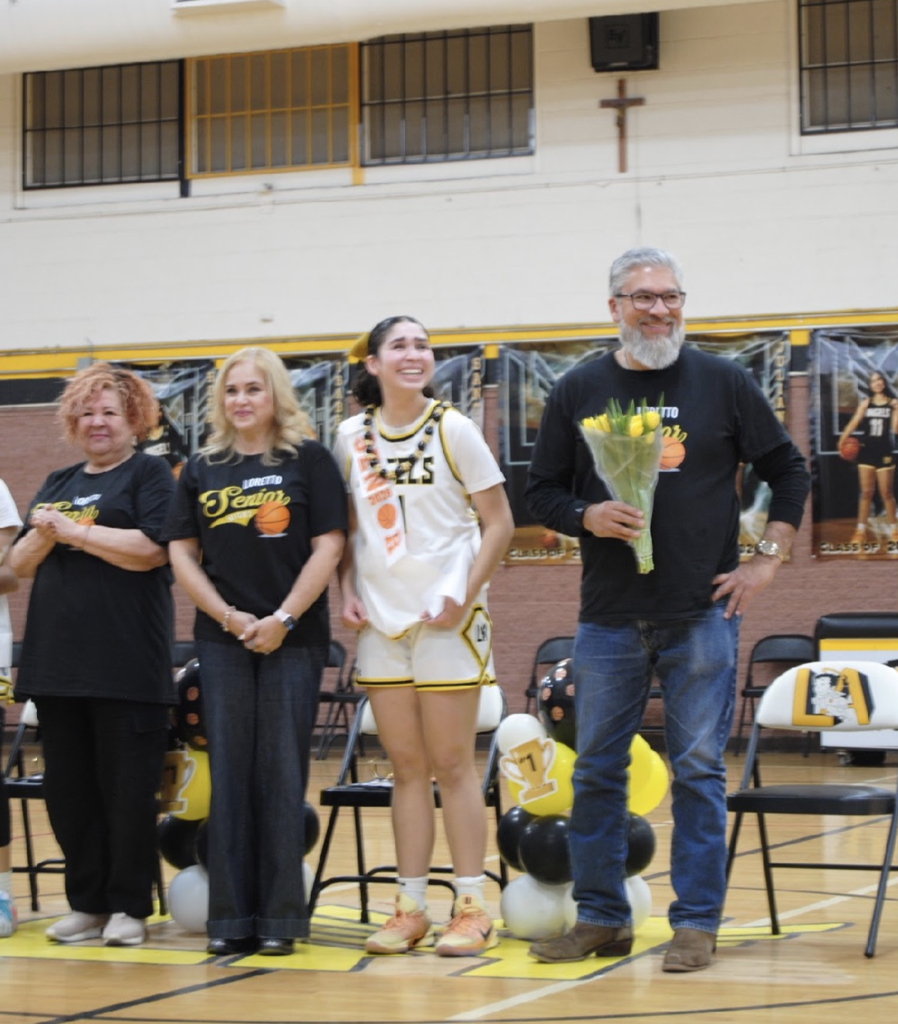 Senior Ava Bella Munoz was recognized for her hard work and dedication as varsity basketball captain this season. She leaves an imprint on the team due to her dedicating and inspiring character. Photo courtesy of Sofia Castillo (@sofies-flicksla).