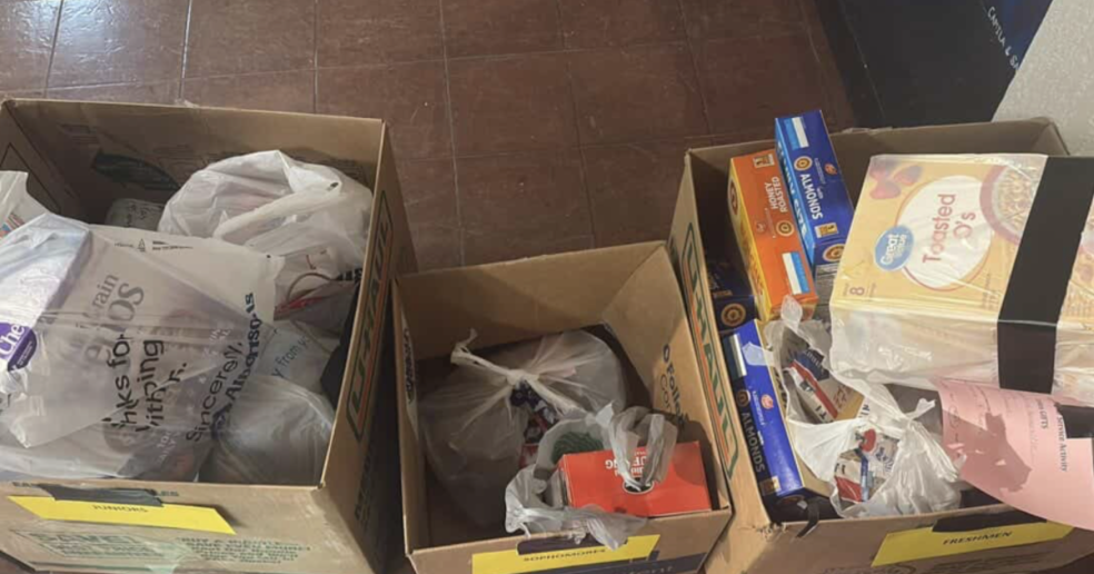 Donations from the junior, sophomore and freshman classes towards the club. Sacred Hearts is led by a group of all juniors. Photo courtesy of Viviana Liano. 